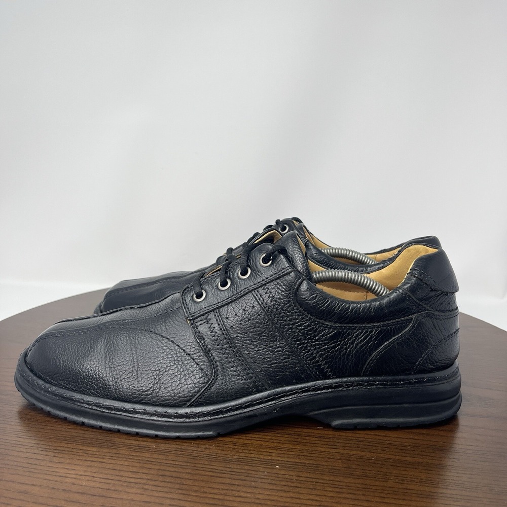 Clarks Owen Oxford Shoes Men's Size 13D Black Pebbled Leather Comfort‎ Lace Up